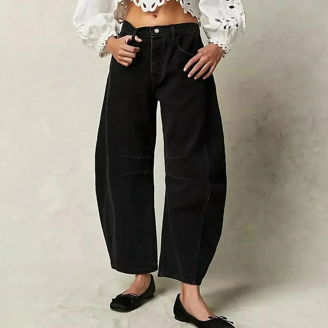 Céline | Jean Baggy Taille Haute Femme Coupe Barrel