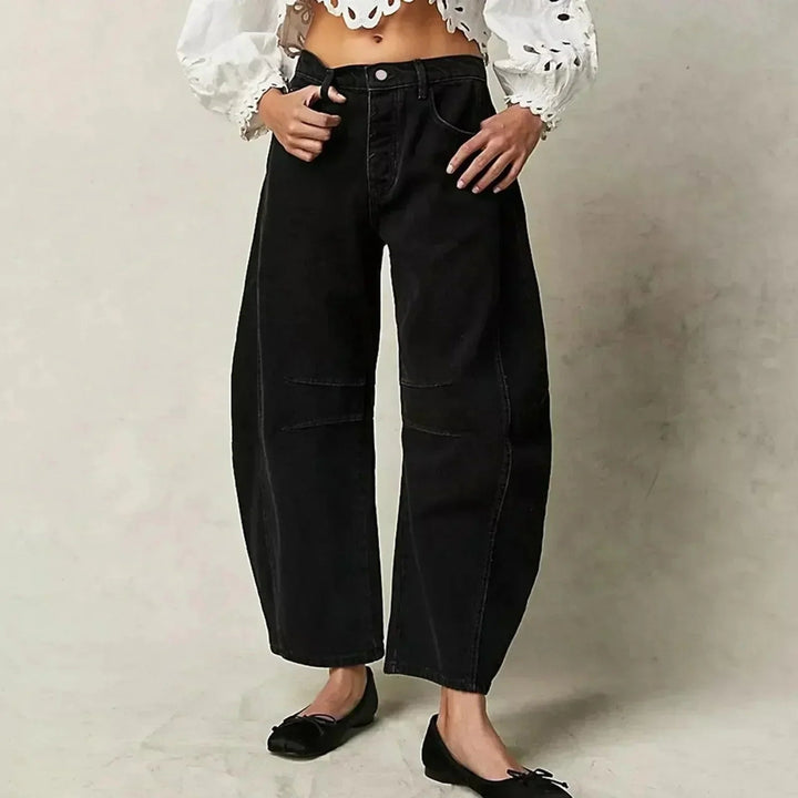 Céline | Jean Baggy Taille Haute Femme Coupe Barrel