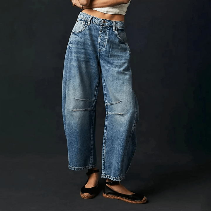 Céline | Jean Baggy Taille Haute Femme Coupe Barrel