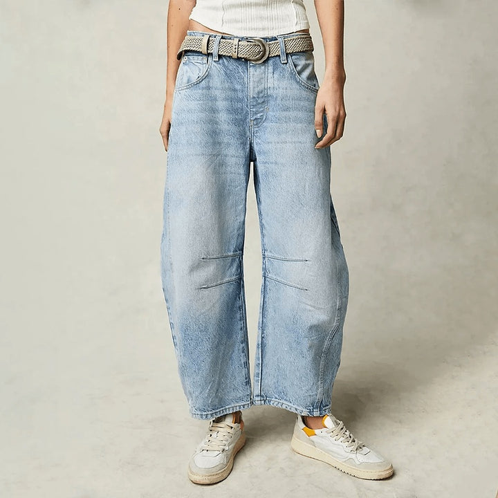 Céline | Jean Baggy Taille Haute Femme Coupe Barrel