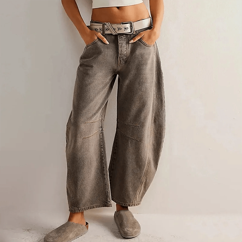 Céline | Jean Baggy Taille Haute Femme Coupe Barrel