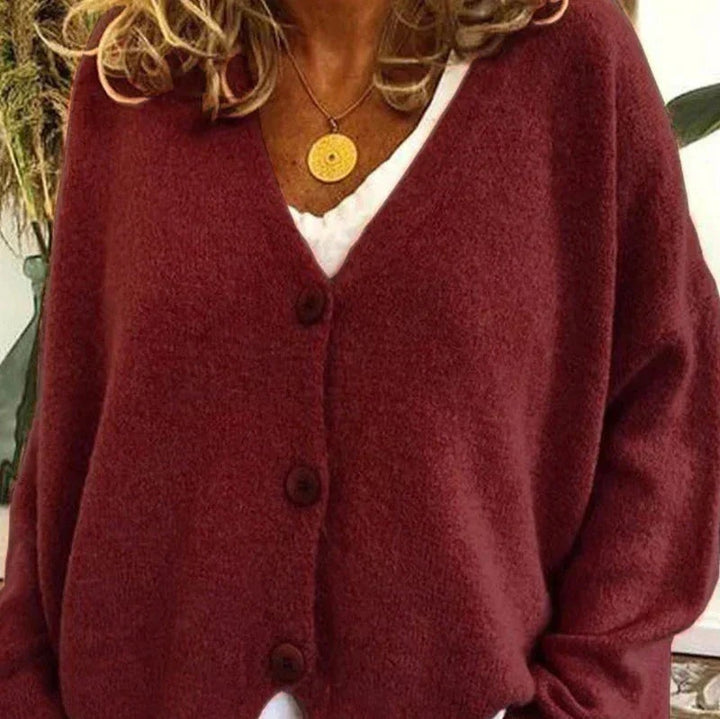 Charlotte | Cardigan Femme Col V Boutons Maille Douce