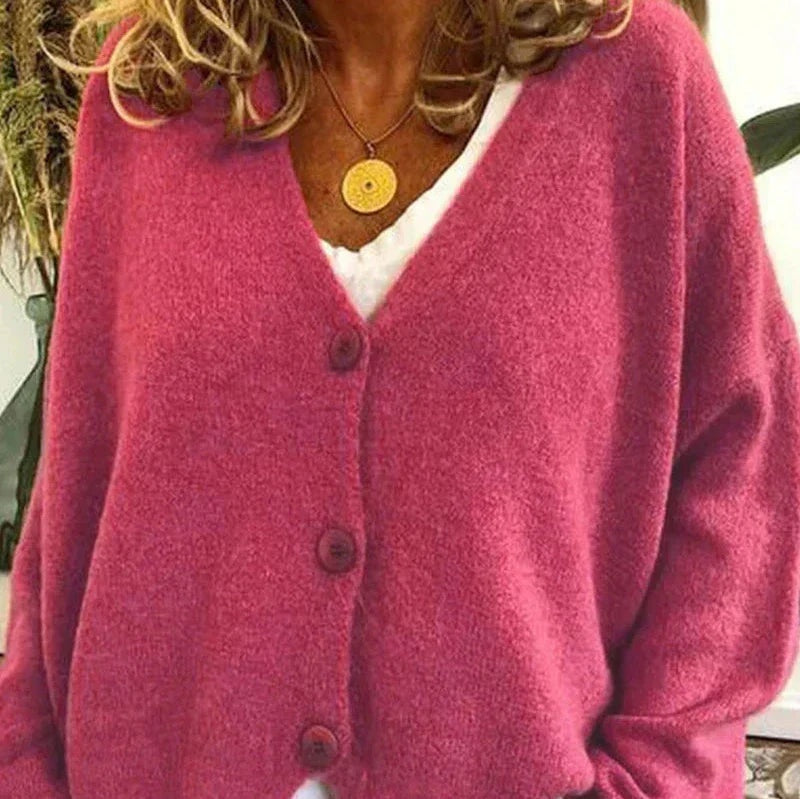 Charlotte | Cardigan Femme Col V Boutons Maille Douce