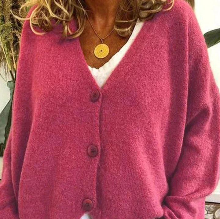 Charlotte | Cardigan Femme Col V Boutons Maille Douce