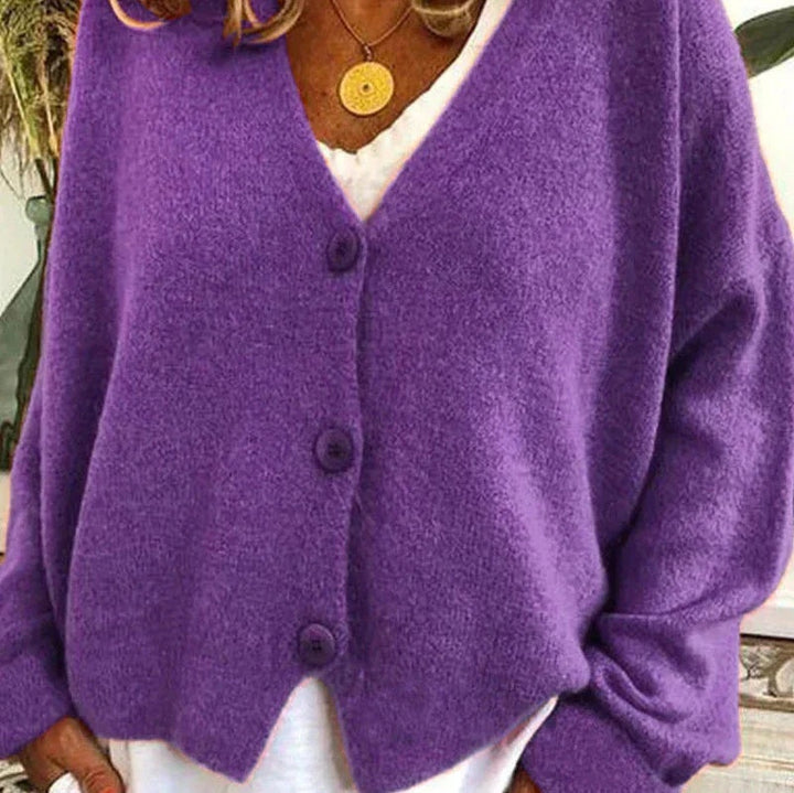 Charlotte | Cardigan Femme Col V Boutons Maille Douce