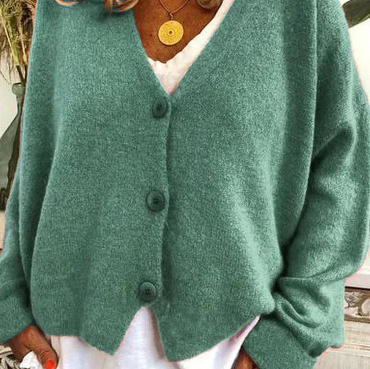 Charlotte | Cardigan Femme Col V Boutons Maille Douce