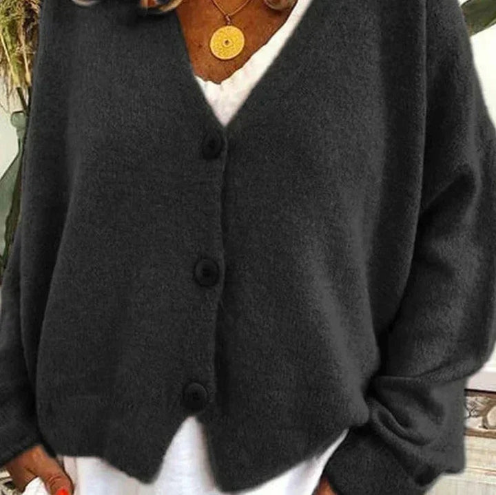 Charlotte | Cardigan Femme Col V Boutons Maille Douce