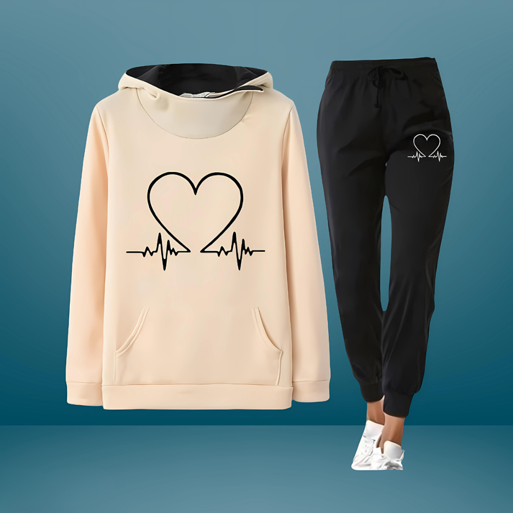 Charlotte | Ensemble Sport Femme Sweat à Capuche Jogging Imprimé