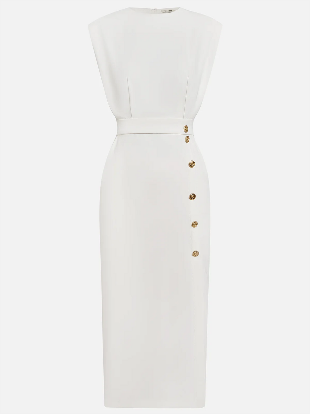 Charlotte | Robe Fourreau Midi Femme Structurée Boutons