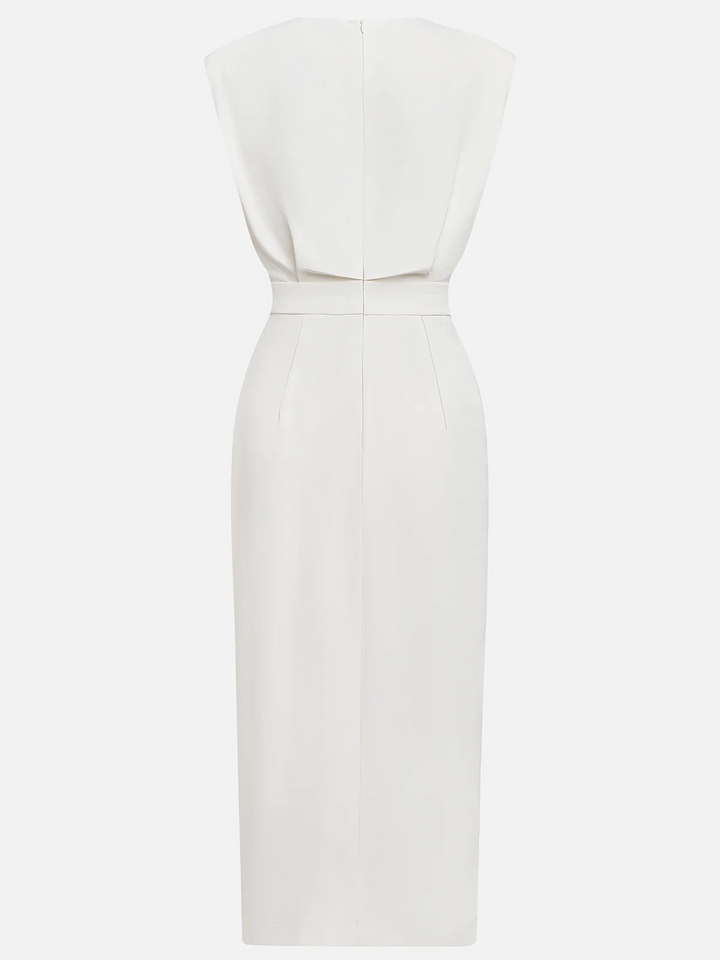 Charlotte | Robe Fourreau Midi Femme Structurée Boutons