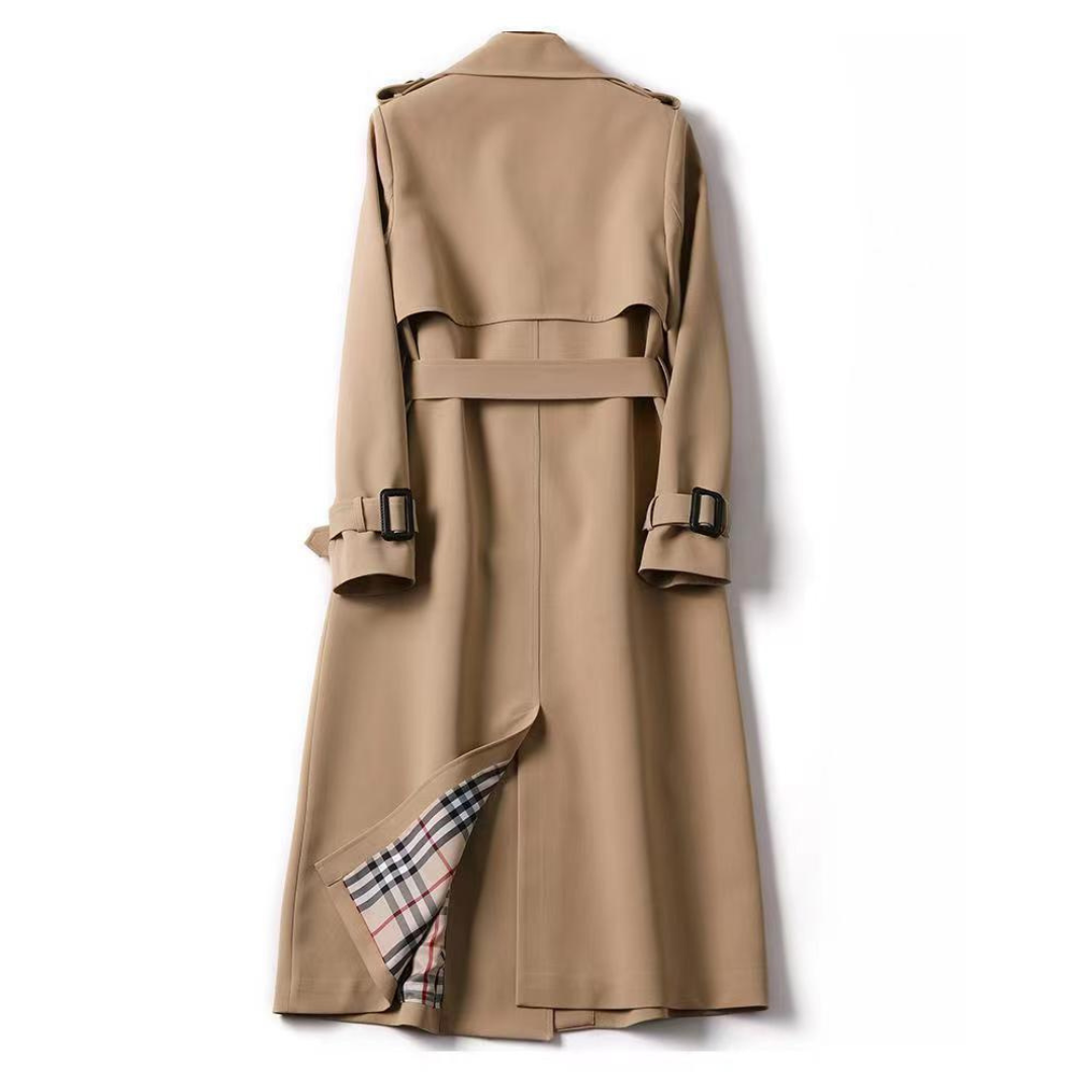 Charlotte | Trench-coat Long Femme Ceinturé Doublure à Carreaux