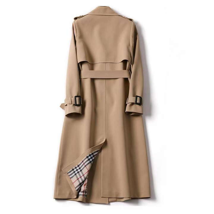 Charlotte | Trench-coat Long Femme Ceinturé Doublure à Carreaux