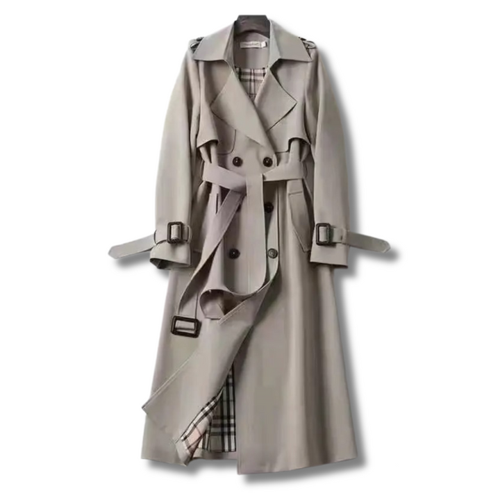 Charlotte | Trench-coat Long Femme Ceinturé Doublure à Carreaux