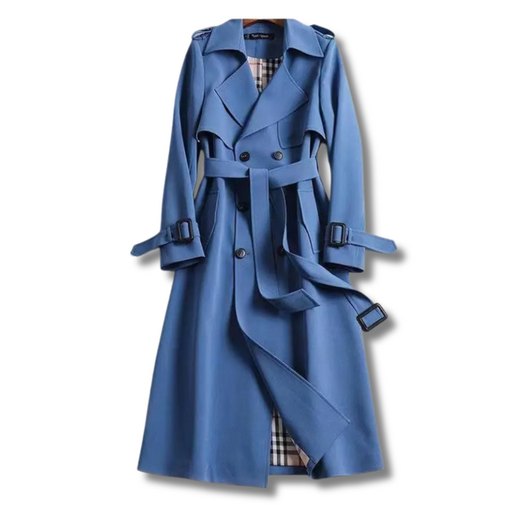 Charlotte | Trench-coat Long Femme Ceinturé Doublure à Carreaux