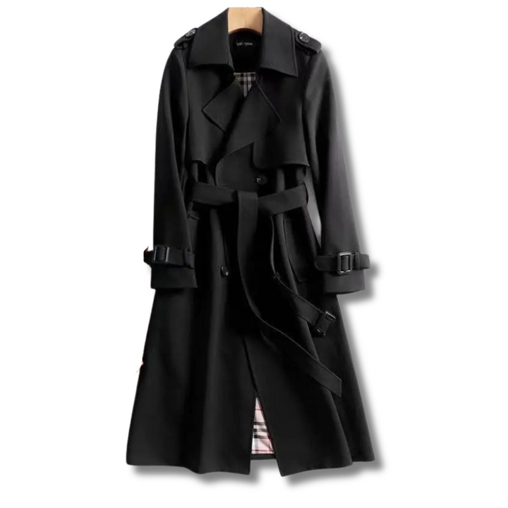 Charlotte | Trench-coat Long Femme Ceinturé Doublure à Carreaux