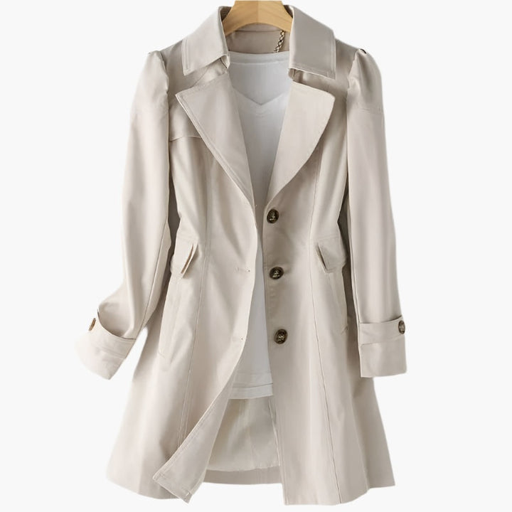 Charlotte | Trench Long Femme Boutons Coupe Cintrée