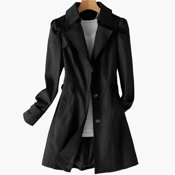 Charlotte | Trench Long Femme Boutons Coupe Cintrée