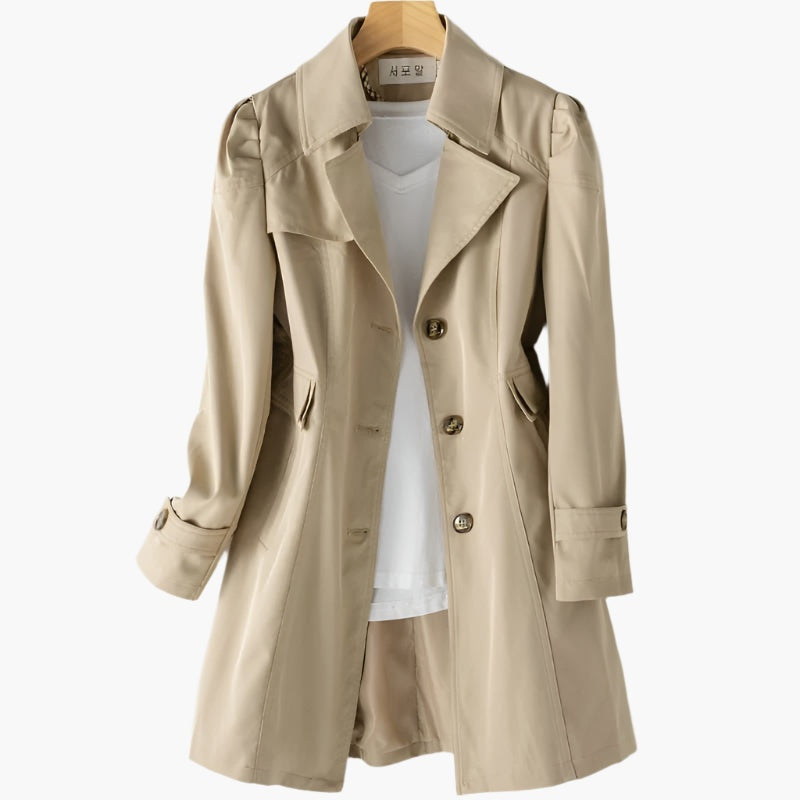 Charlotte | Trench Long Femme Boutons Coupe Cintrée