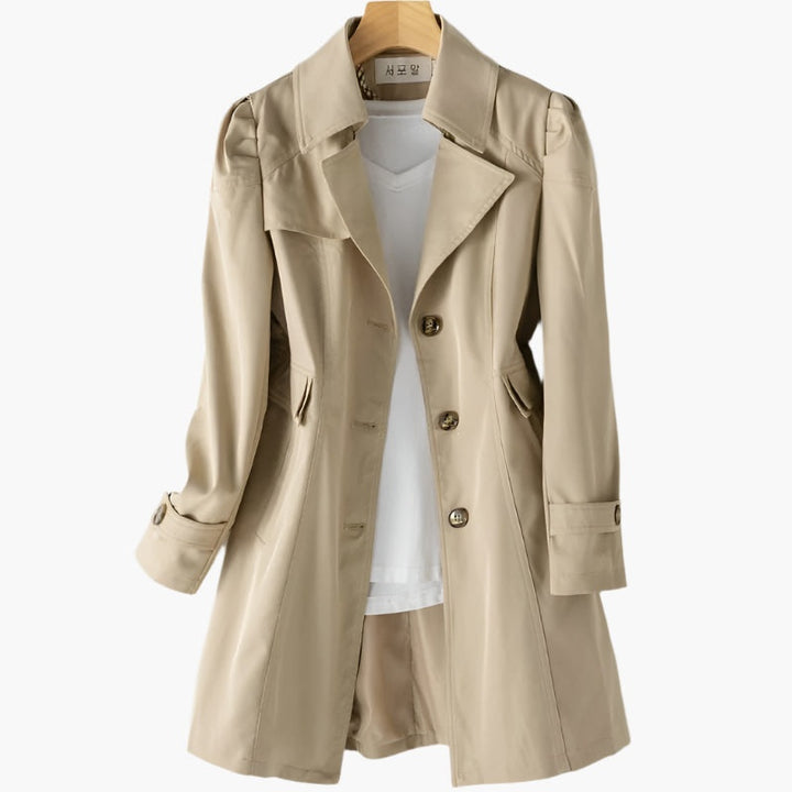 Charlotte | Trench Long Femme Boutons Coupe Cintrée
