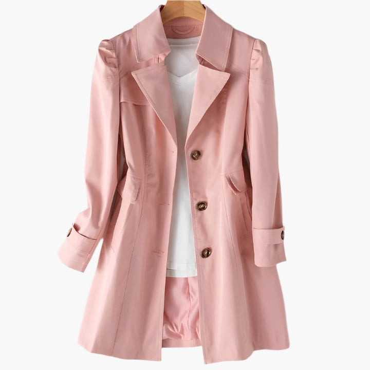 Charlotte | Trench Long Femme Boutons Coupe Cintrée