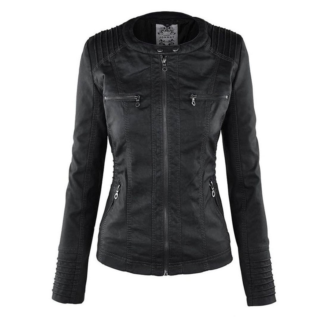 Chloé | Blouson Cuir Femme à Capuche Zippé Style Biker