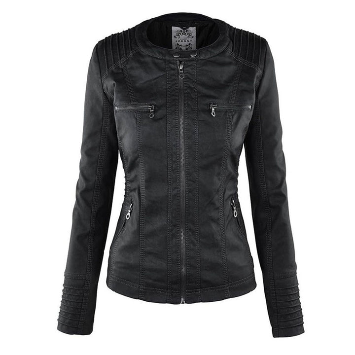 Chloé | Blouson Cuir Femme à Capuche Zippé Style Biker
