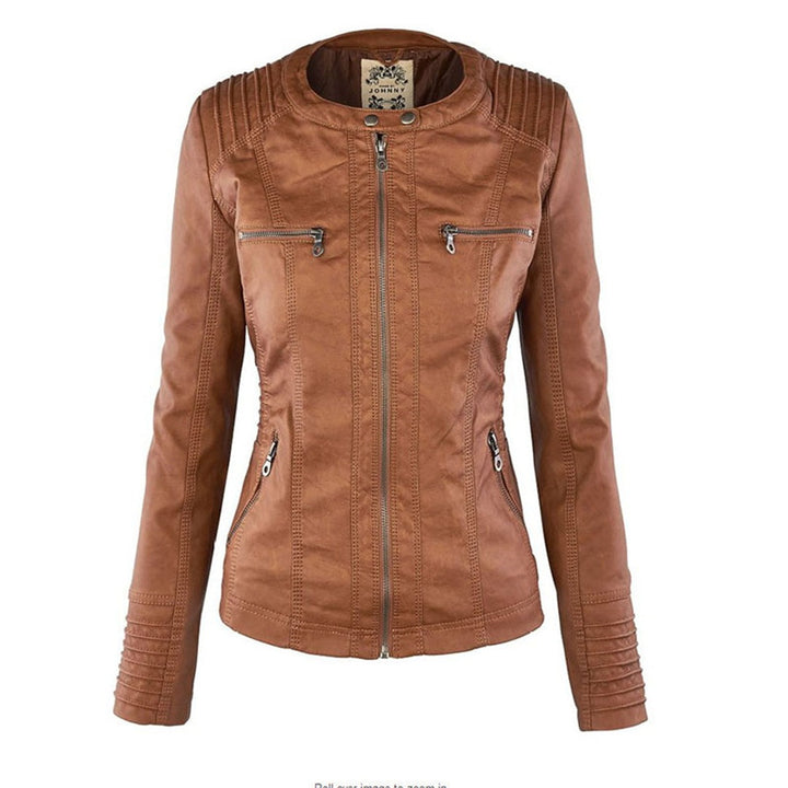 Chloé | Blouson Cuir Femme à Capuche Zippé Style Biker