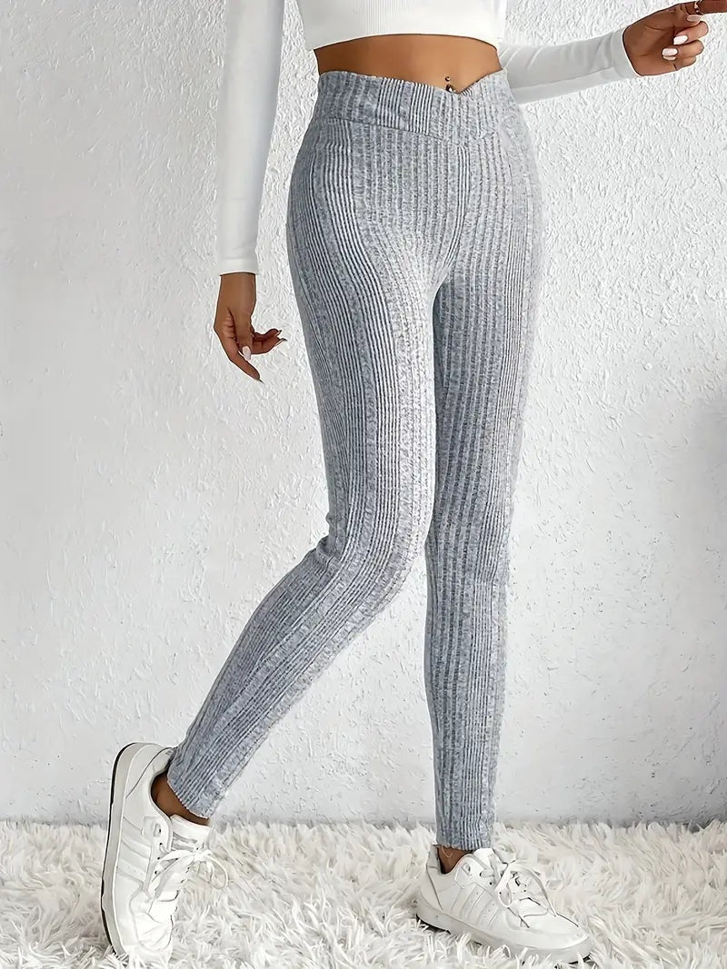Chloé | Legging Femme Taille Haute Côtelé