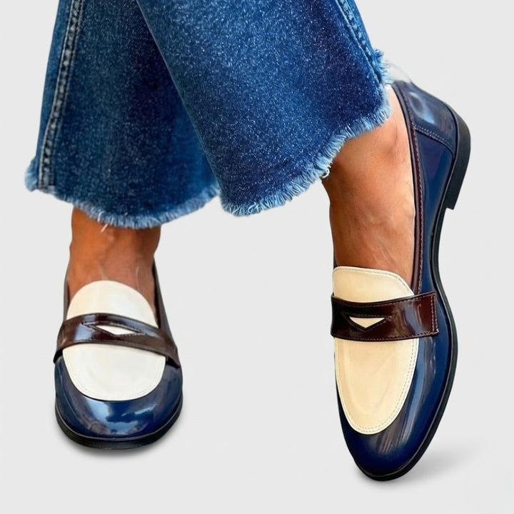 Chloé | Mocassins Femme Cuir Verni Bicolore
