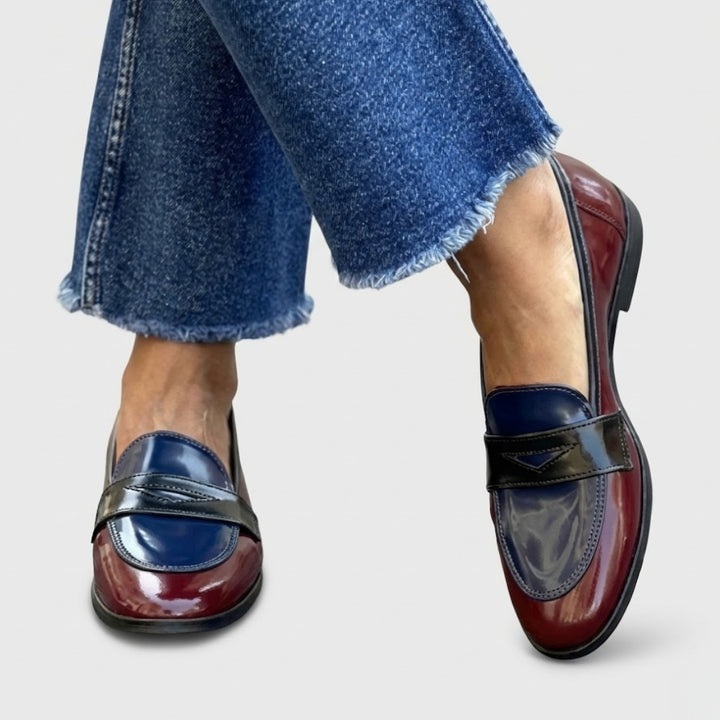 Chloé | Mocassins Femme Cuir Verni Bicolore