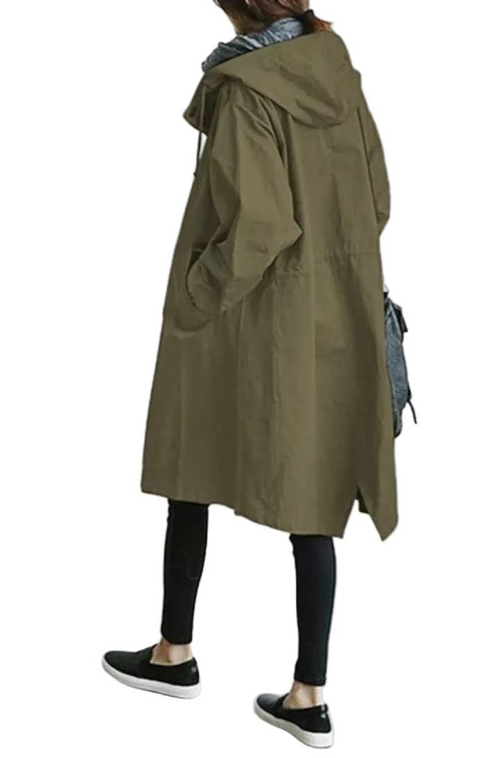 Chloé | Trench Long Femme Imperméable à Capuche Oversize