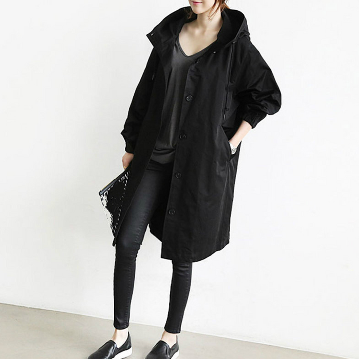 Chloé | Trench Long Femme Imperméable à Capuche Oversize