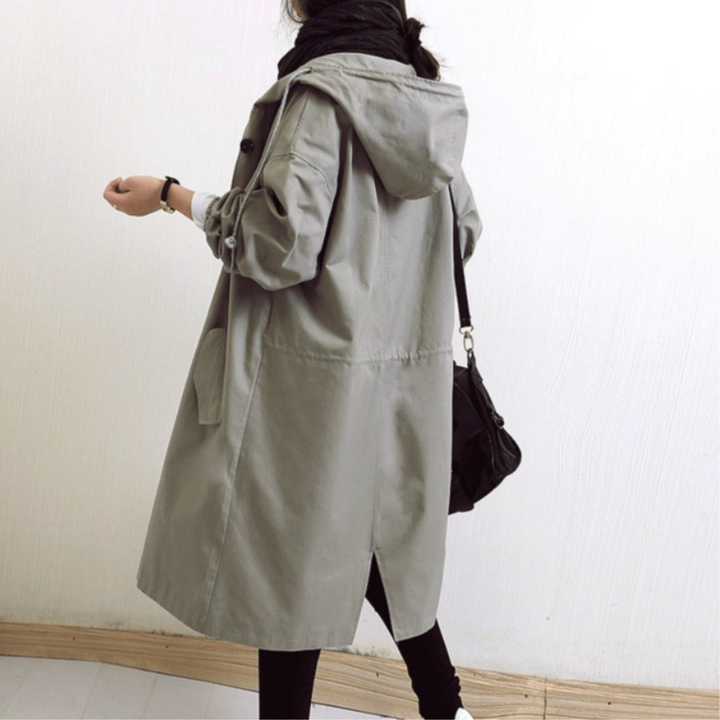 Chloé | Trench Long Femme Imperméable à Capuche Oversize