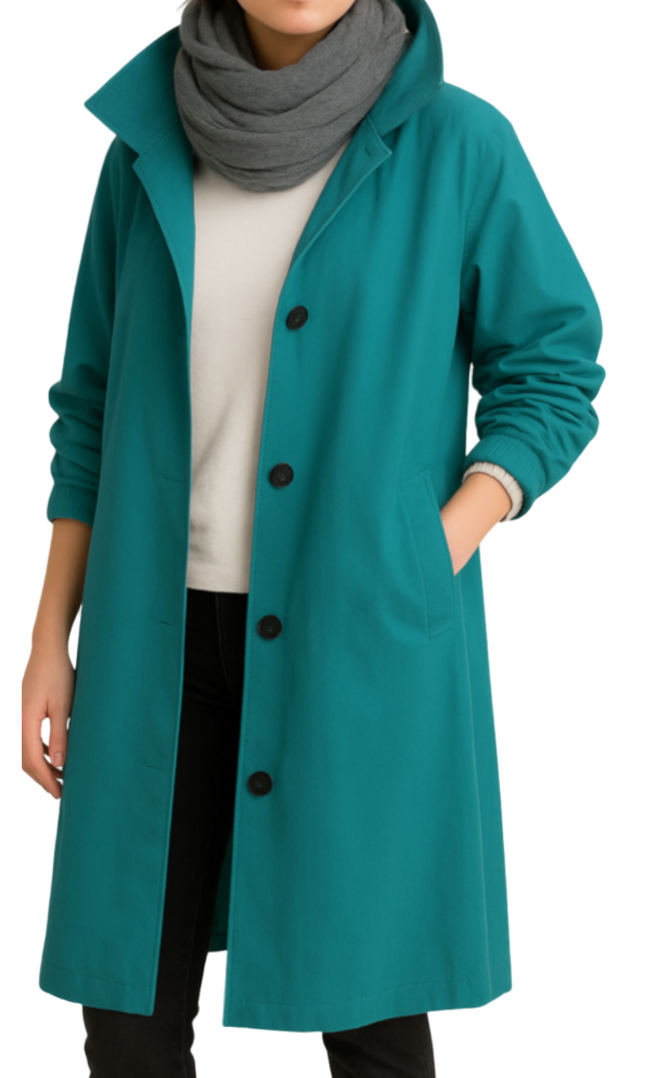 Chloé | Trench Long Femme Imperméable à Capuche Oversize