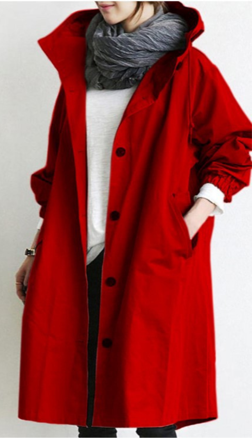 Chloé | Trench Long Femme Imperméable à Capuche Oversize