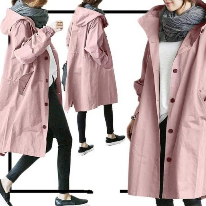 Chloé | Trench Long Femme Imperméable à Capuche Oversize