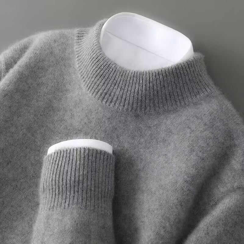 Clément | Pull Cachemire Col Montant Homme en Maille Fine
