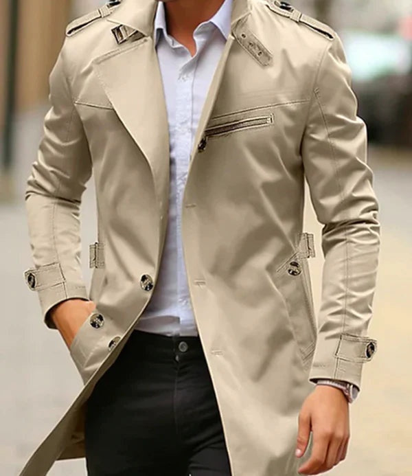 Clément | Trench-Coat Homme Coupe Ajustée Épaulettes