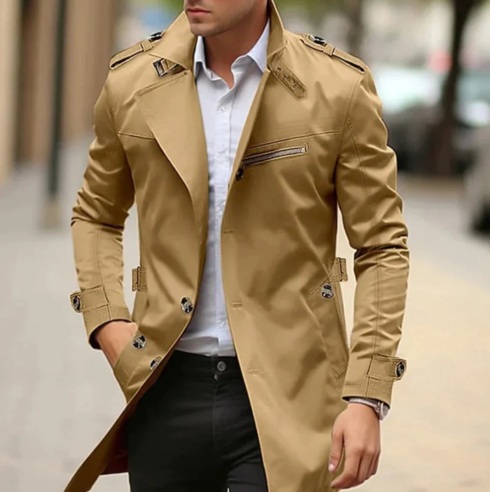 Clément | Trench-Coat Homme Coupe Ajustée Épaulettes