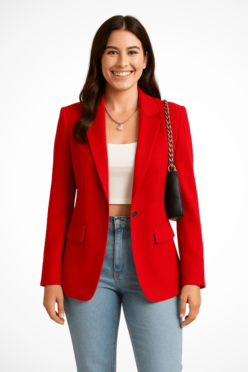 Colette | Blazer Femme Col Revers Bouton Unique Poches