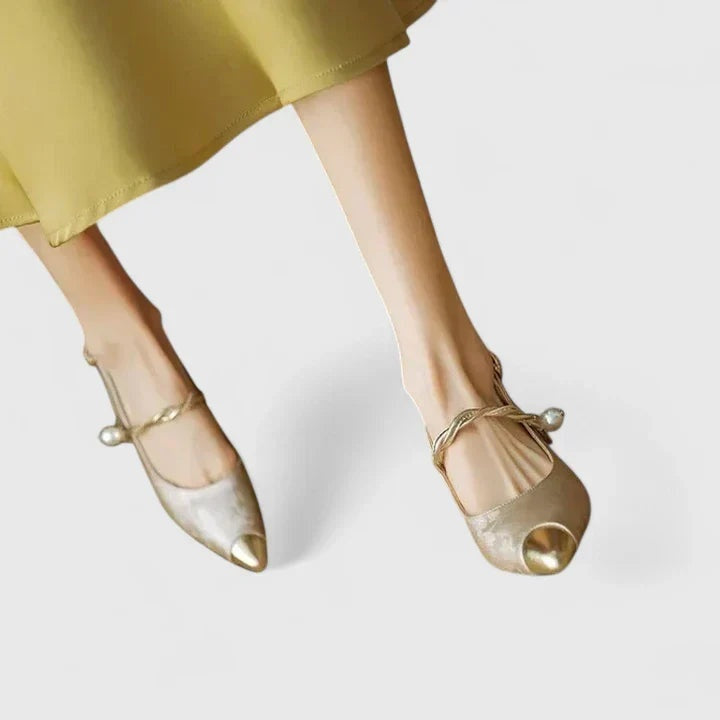 Colette | Escarpins à Talon Femme Jacquard Floral Slingback Perle