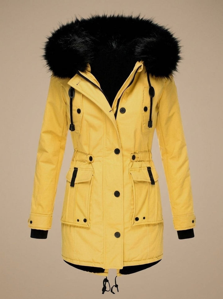 Colette | Parka Femme à Capuche Fausse Fourrure Hiver Ceinturée