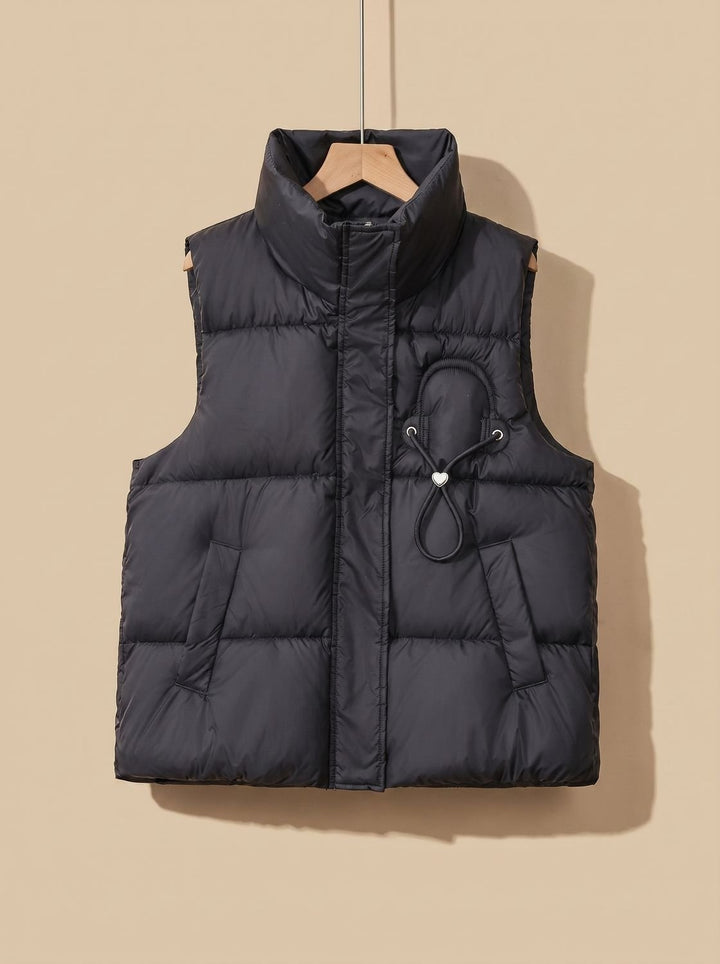 Delphine | Gilet Court Matelassé Sans Manches Femme Col Montant