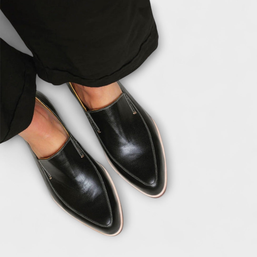 Delphine | Mocassin Cuir Femme à Talon Chaussure de Ville