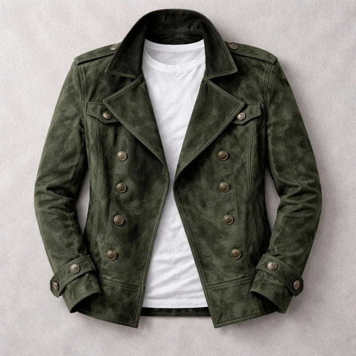 Édouard | Trench Coat en Daim Homme Double Boutonnage