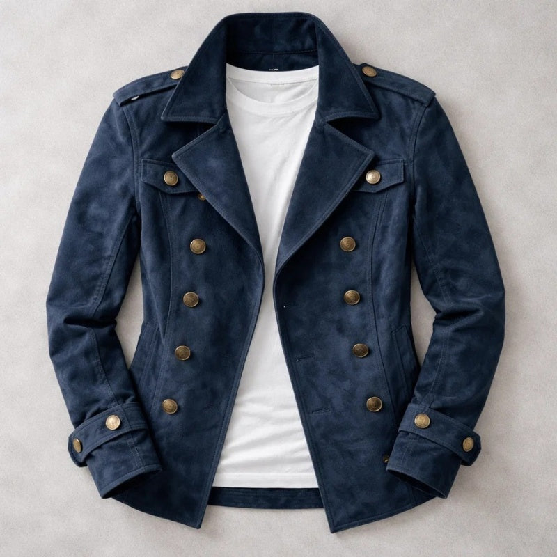 Édouard | Trench Coat en Daim Homme Double Boutonnage