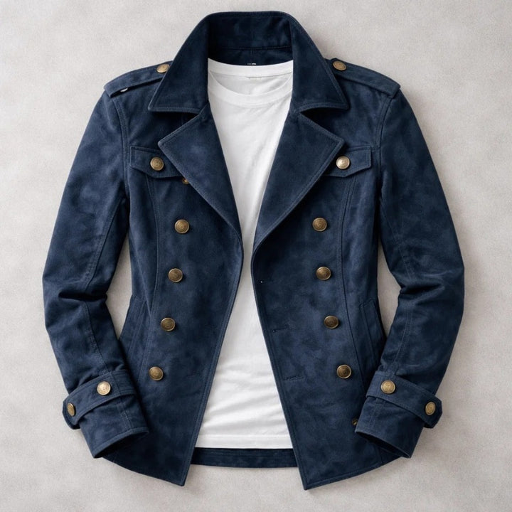 Édouard | Trench Coat en Daim Homme Double Boutonnage