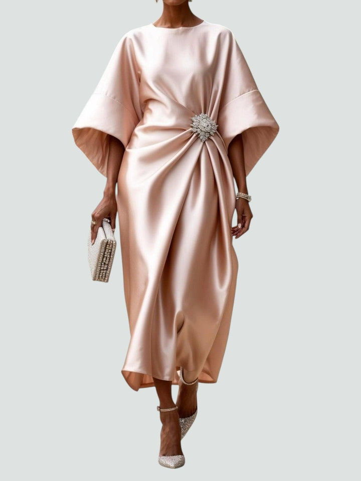 Éléonore | Robe de Soirée Mariage Femme Drapée Manches Larges