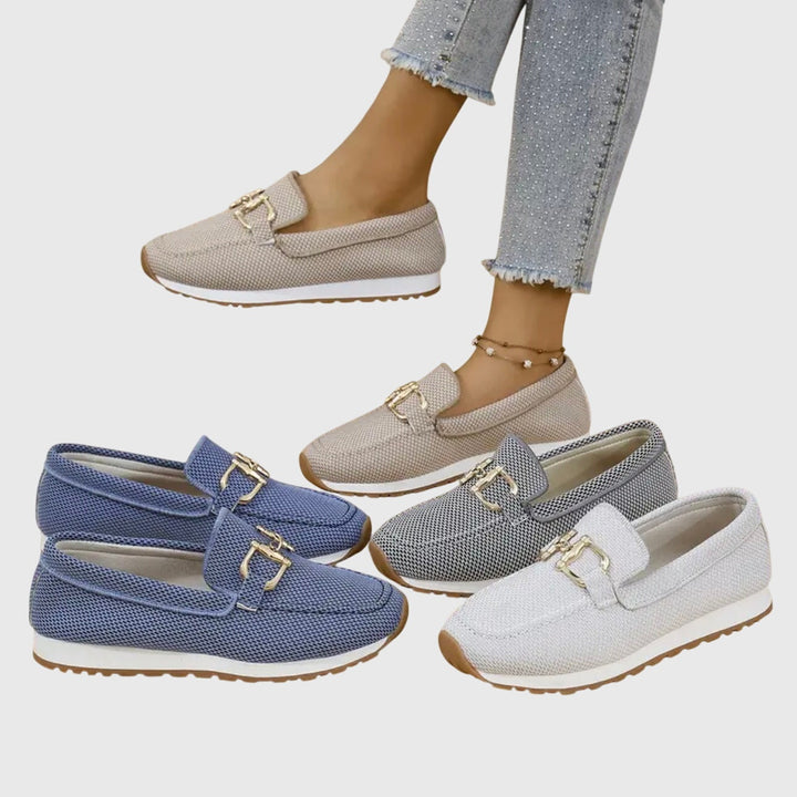 Élise | Mocassin Plateforme Femme Maille Légère Mors