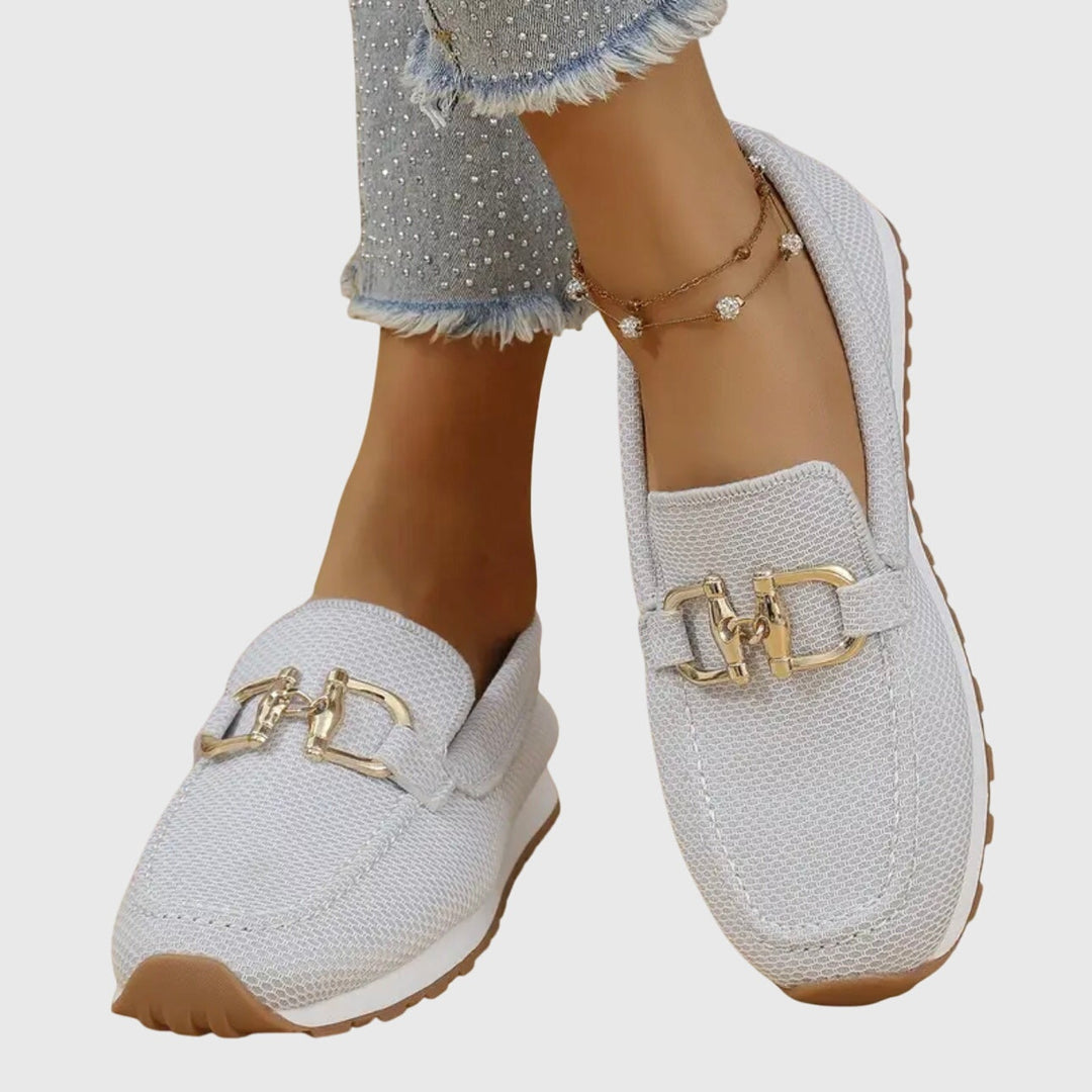 Élise | Mocassin Plateforme Femme Maille Légère Mors